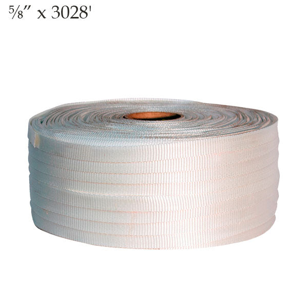 Woven Polyester Cord Strapping White 5/8” x 3028′ Tensile Strength 771LB